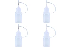 Amissz Botellas de agujas de 5 ml, botella dosificadora, botella pequeña de plástico, botella vacía con punta de aguja, botellas aplicadoras de punta de precisión para bricolaje Craft