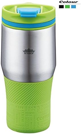 Vacuum Insulated Thermal Travel Mug, Leakproof for Hot and Cold Drinks with BPA Free, One-Handed Open and Drink 450ml (Green)
