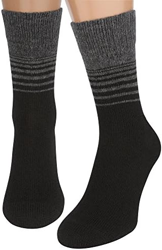 Air Wool Socks – Merino Wool Egyptian Cotton Dress Boot Walking Black Sock, 2 pairs