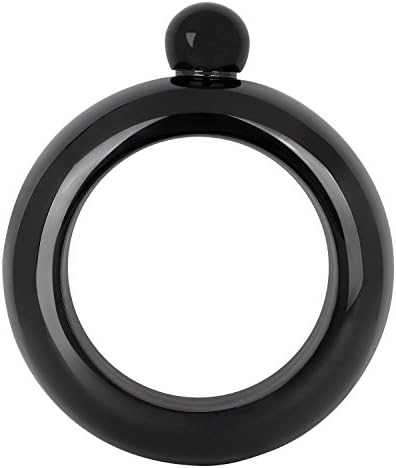 Sumit Bangle Bracelet Hip Flask Food Grade 304 Stainless Steel Innovative Wine Bottle Gift 4 Oz (Black)