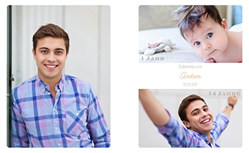 Jugendweihe Gästebücher, Die Zeit fliegt Jugendweihe 32 Seiten, Hardcover 234×296 mm personalisierbar, Braun - 2