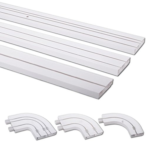 Innenlaufschiene Gardinenschiene bis zu 480cm, 1-läufig, 2-läufig und 3-läufig, Auswahl: 270 cm 1 – läufig - 2