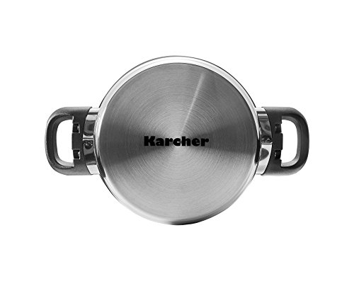 Karcher 125457 Mia cookware set, incl. glass lids, suitable for induction hobs, 5-piece, stainless steel