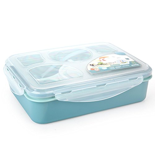 Bestland Bento Box Mikrowelle und Spülmaschinenfest Lunch Box mit mit 5 + 1 Getrennt Containers (Blau) - 4