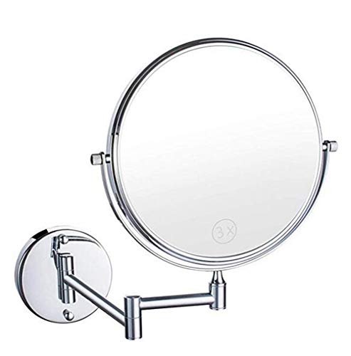 Seatour 3X Magnification 8 Inch Double Sides Swivel Wall Mounted Makeup Mirror Square Base