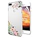 Produktbild OKZone iPhone 8 Plus/iPhone 7 Plus Hülle [mit HD-Schutzfolie], [Blumen Series] Transparent Silikon Muster Hülle TPU Blühende Blumen Design Schutzhülle für Apple iPhone 8 Plus/iPhone 7 Plus (Grün)
