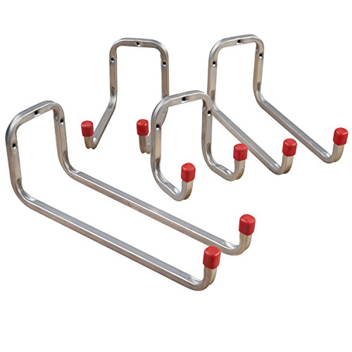 GedoTec® PROFI Gerätehaken DUO Doppel-Wandhaken Schraubhaken Allzweckhaken Haken Stahl verzinkt | Tiefe 250 x Höhe 120 x Breite 98 mm | Tragkraft 40 kg | Markenqualität für Ihren Wohnbereich - 4