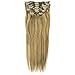 GoGoDiva Clip in Hair Extensions 100% Human Remy Hair #8/613 Light Brown Blonde colour 15 inches Length 90 grams hair weight
