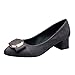 Produktbild ZIYOU Basic Pumps für Frauen Damen Metallknopf Spitze Zehe Quadratische Fersen Römische Einzelne Schuhe Mary Janes Halbschuhe Wildleder (Grau,36 EU)