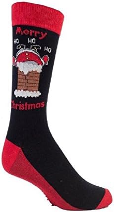 1 Pair / 5 Pairs or 6 Pairs Novelty Christmas Socks (6-11 uk / 39-45 eur, 1 x Down the Chimney)