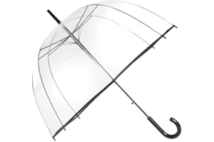SMATI Parapluie transparent femme cloche mariage automatique avec bordure noire