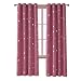 Produktbild Deconovo Vorhang Verdunkelung Vorhang Sterne Verdunkelungsgardinen Ösen Gardinen Kinderzimmer 175x140 cm Pink 2er Set