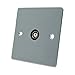 Produktbild AET fsc1gtvbl 1-Fach, Satin Chrom flach Antenne Koaxialkabel Buchse TV-Steckdose mit schwarzem Einsatz-Schalter