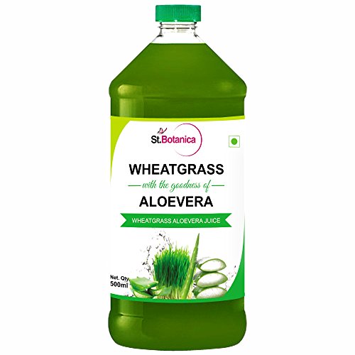 St.Botanica Wheatgrass With Aloevera Juice - With No Added Sugar - Natural and Pure - 500ml RS.349 (30.00% Off) - Amazon