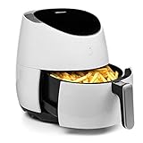 Heißluftfritteuse mit 4,5L Fassungsvermögen, Antihaftbeschichtung, Digital-Timer und Automatik-Programmen. 2.000 W Leistung, wenig oder kein Öl nötig.