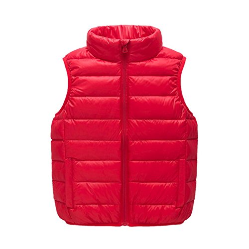 Westen Winter Mäntel Warm Jungen Solide Jacken SOMESUN Jungen Bekleidung Mädchen Weste (4 Jahre, rot)