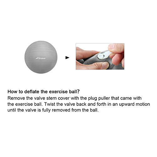 Trideer 65cm Anti-Burst Gymnastikball / Ballschale( Aufblasbaren Ring) / Widerstandsbänder inkl. Ballpumpe (2 Kombination), 2000lbs Maximalbelastbarkeit Sitzball Pezziball Swissball Fitnessball Yogaball als Fitness Kleingeräte und Balance Stuhl im Gym-Home-Büro - 9