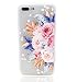 Produktbild iPhone 8 Plus Fall, iPhone 7 Plus Fall, Tropischen Colorful Blume Gedruckt Slim Fit Case für Mädchen Soft Bumper stoßfest Matt Back Cover Rosa Rose Design für iPhone 8 Plus iPhone 7 Plus Blossom