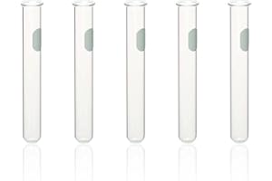 LABBOX KENZIUM – Pack 20 x Tubos de Ensayo | Volumen: 35 ml | de Vidrio Borosilicato | Fondo Redondo | con Bordes y Área de Marcaje | Ideal Laboratorio, Todo Tipo de Muestras, Bebidas o Chupitos