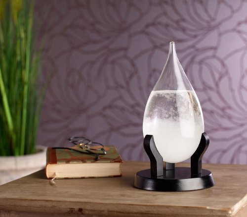 Carlo Milano Modernes FitzRoy-Sturmglas in Tropfenform, 22cm - 2