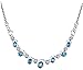 NEVI Party Stylish Designer Wear Swarovski Elements Rhodium Plated Princess Charm Necklace Jewellery for Women & Girls (Blue & Silver) RS.1550.00