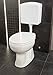 Produktbild Domino Flachspül-Stand-WC Komplettset in weiß/WC-Set Toilette mit WC-Sitz und Spülkasten + Montagematerial/Ablauf senkrecht/Flachspüler