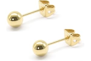 ARTSKIN G23 kolczyki z tytanową kulką dla kobiet mężczyzn dziewcząt 3 mm 4 mm 5 mm 6 mm hipoalergiczne kolczyki różowe złoto / złoto / srebro / czarna okrągła kula kolczyki dla wrażliwych uszu