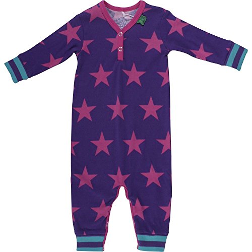 Fred's World by Green Cotton Baby Girls Star bodysuit Footies, Purple (purple 019354201), 86