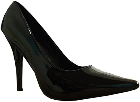 Ladies Stiletto Heel Court Shoes Womens High Heel Mens Unisex Big Size Concealed Platform Funny Dress Up Evening Party Pump Shoes (UK11, Black Pointed)