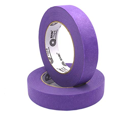 Cinta Adhesiva de Color Púrpura de BAM! Tape | Cinta de Papel para Manualidades para Niños | Material Escolar STEM | 2 Rollos 2.55 cm x 54 m Cada Rollo | Artículos de Arte, Kit Manualidades