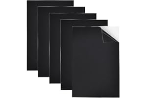 Kleemeiero 5 Hojas de Neopreno Adhesiva Aislante 30*20CM*3MM Almohadillas de Espuma Autoadhesivas Negra Amortiguación Ruido, Almohadillas de Goma Protectoras de Piso, Paneles de Espuma de Poliuretano