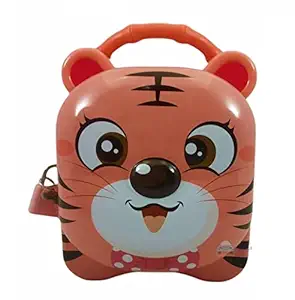 FunBlast Tiger Coin Box for Kids with Lock and Key ? Cartoon Toy Money Bank for Kids Piggy Saving Box for Girls, Boys, Birthday Return Gift for Children (Pink)