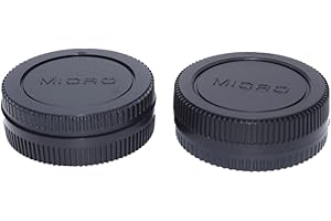 BEIZMEI (2 Set) M4/3 Body Cap&Camera Rear Lens Cover Compatible BMPCC Micro Four Thirds MFT M4/3 Mount Lens E-M1 II E-M5 Pen-F E-PL9 G9 GH5 G80 G85 GX8