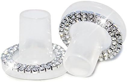 Clear Bridal or The Races, Cut Crystal Heel Stoppers Petite, Small or Medium (Medium)