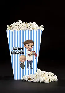 Pack of 10 Boss Theme Popcorn Box-Holder for Birthday Party| BOssbaby Theme Popcorn tub