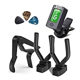 🎼Afinador de Guitarra, ajuste más preciso de sus instrumentos, use el mismo sintonizador para instrumentos múltiples. Con sensor piezoeléctrico altamente sensible en el interior, el sintonizador captura una amplia gama de frecuencias, y es rápidamente preciso para afinar instrumentos como guitarras eléctricas, guitarras, ukeleles, etc.