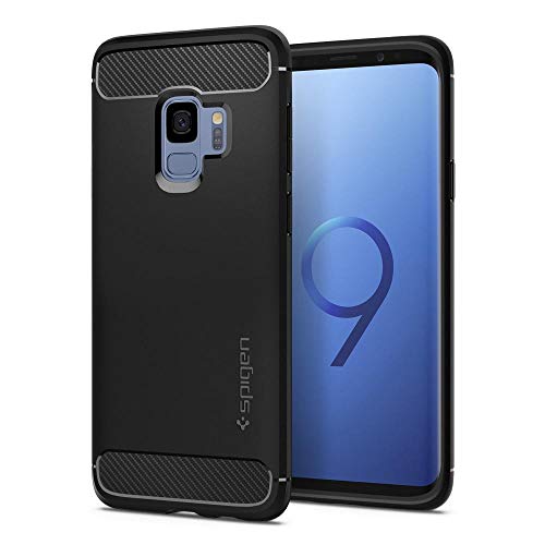 Samsung Galaxy S9 Case, Spigen [Rugged Armor] Galaxy S9 Case with Flexible and Durable Shock Absorption with Carbon Fiber Design for Samsung Galaxy S9 (2018) - Matte Black - 592CS22834