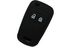 BROVACS Silicone Cover Protector Case Holder Skin Jacket Compatible with OPEL VAUXHALL 2 Button Flip Remote Key Fob CV9624 Black