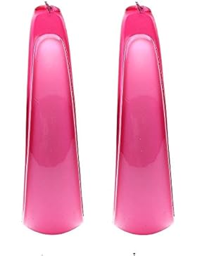 Helles Heißes Rosa Funky Große 50mm Acryl-Band-Ohrringe - 80er Jahre Stil