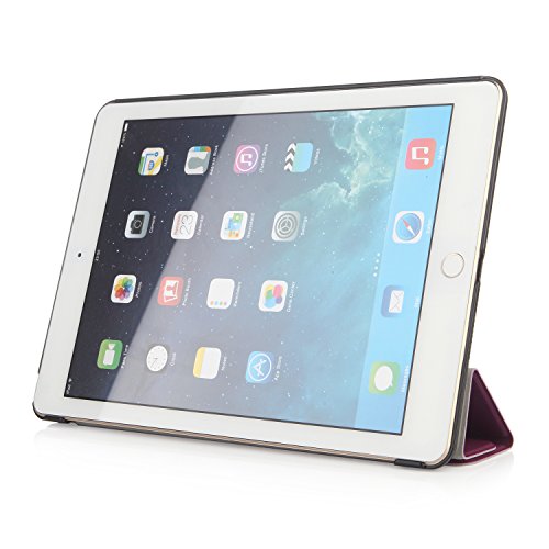 iHarbort® iPad Air 2 Hülle – Premium PU Leder Tasche Hülle Etui Schutzhülle Ständer für iPad Air 2, mit Schlaf / Wach-up-Funktion (iPad Air 2, Lila) - 2