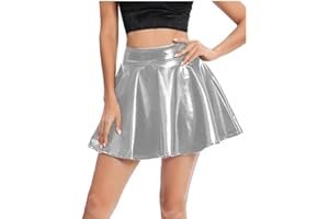 Prime fashions Metallic Girls Kids Foil Dance Skirt Ballet Skating Tap Jazz Gymnastics – Modern and Stylish – Multi-Purpose