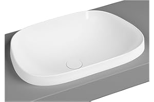 VitrA Frame 5653B403-0016 Tezgah Üstü TV Lavabo, VitrA Clean, 57 cm, Beyaz