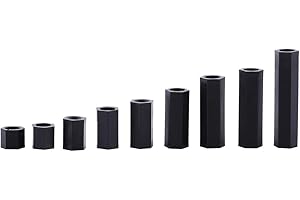 AKOZON 250pcs Standoff M2 M3 Tornillo y Tuercas Separador Negro Nylon Hexagonal Separadores Surtido Nuts Conjunto Con Caja De Plástico(M3*8)