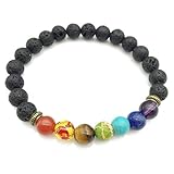 pulseras rojas hombre quito Piedras unicas: las 7 piedras preciosas semipreciosas de Chakra se eligen segun su belleza. Las cuentas incluyen agata roja, lapislazuli, amatista, ojo de tigre, turquesa, piedra de emperador, ambar sintetico y rocas de lava.