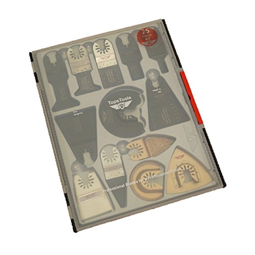 25 x topstools SW _ fak25 Fast Fit Mix Klingen Box-Set für Dewalt, Stanley, black und Decker, Bosch, Fein Multimaster, Multitalent, Makita, Milwaukee, Einhell, ergotools, Hitachi, Parkside, Ryobi, Worx, Workzone Multitool Multi Tool Zubehör - 2