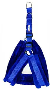 Petshop7 Nylon Blue Fur 0.75 Inch Small Dog Harness (Chest Size - 23-28)