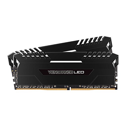 Corsair Vengeance LED 32 GB (2 x 16 GB) DDR4 2666MHz C16 XMP 2.0 Enthusiast LED Illuminated Memory Kit - Black with White LED Lighting
