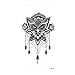 Produktbild lihaohao Temporäre Tattoo-Aufkleber Kompasspfeile Heiß Schwarz Weiß Große Blume Temporär Schwarz Mehndi Stil Wasserdicht Tattoo Aufkleber 11.4X21Cm 4St