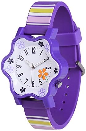 Little Girls Water Resistance Quartz Analog Wrist Watch, Neihou, Unique Design Cute Flower Shape, Outdoor Sports Watch For Kids Girls Purple WG01301