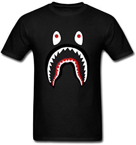 wtfcute Bape Shark Men's Comfortable DD.Cat T-Shirt Black